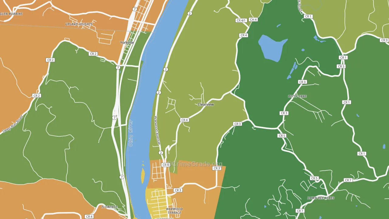 Clearview, WV Map of Vandalism Rates