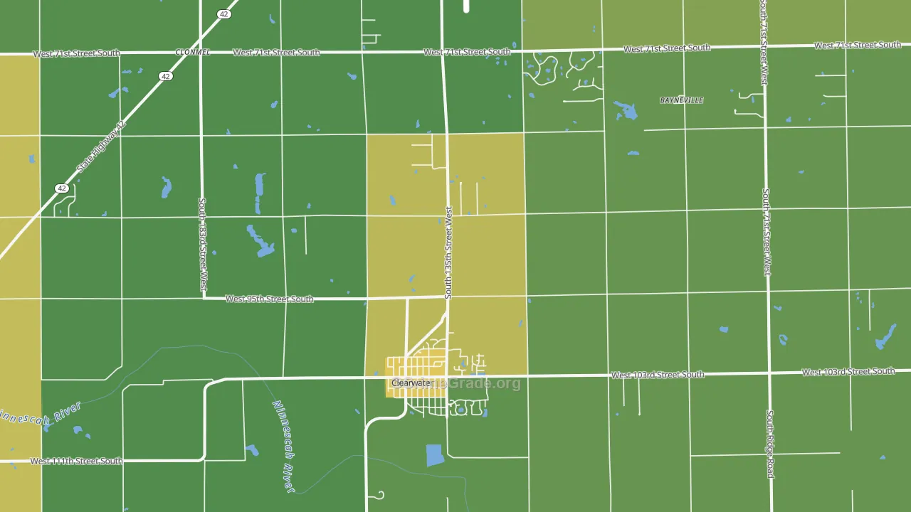 Clearwater, KS Map of Vandalism Rates