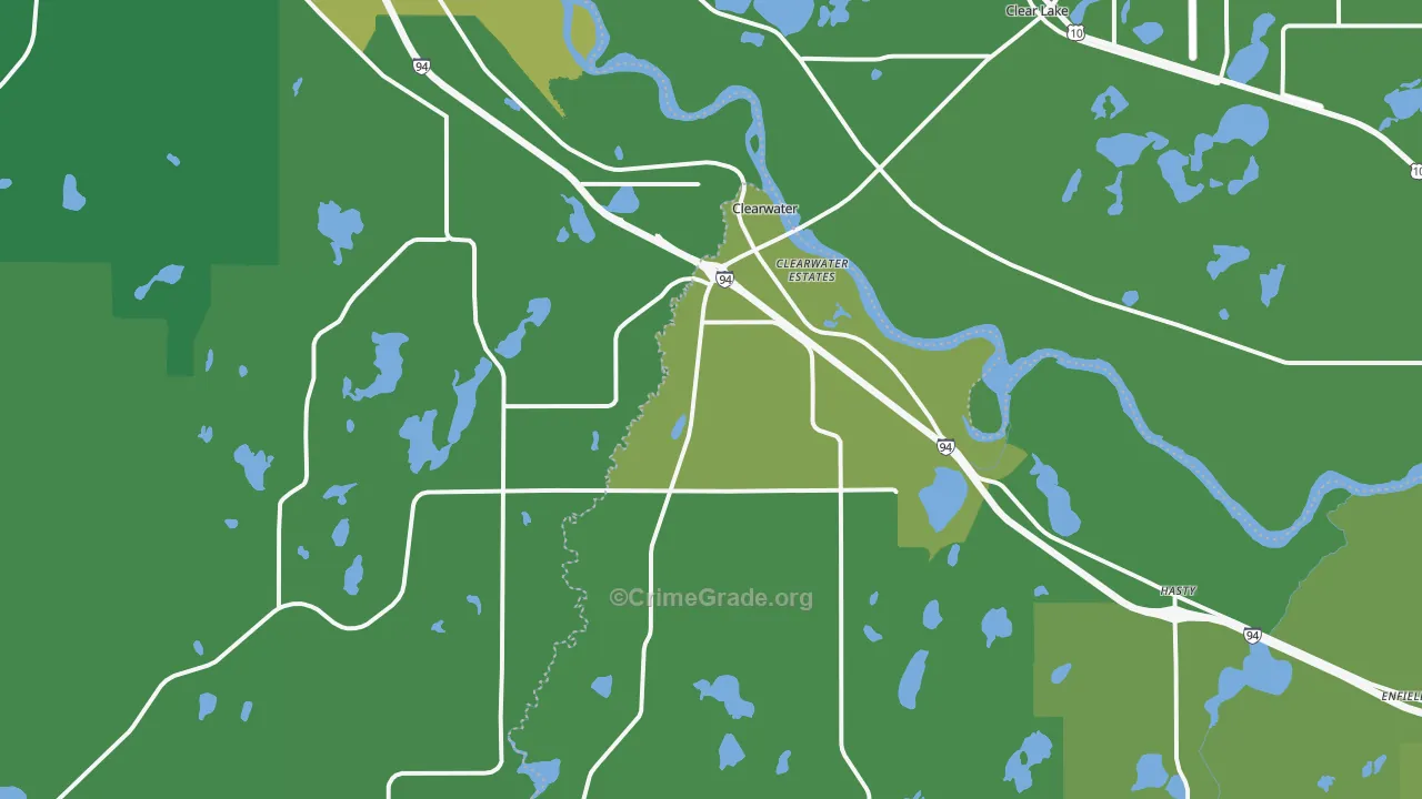 Clearwater, MN Map of Vandalism Rates