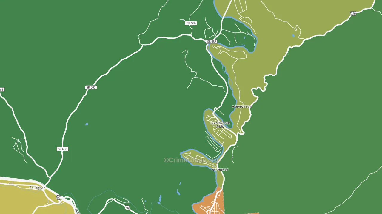 Clearwater Park, VA Map of Vandalism Rates