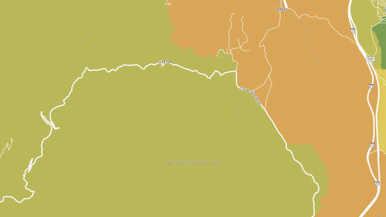 Cleator, AZ Map of Vandalism Rates