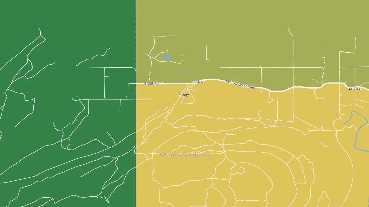 Clebit, OK Map of Vandalism Rates