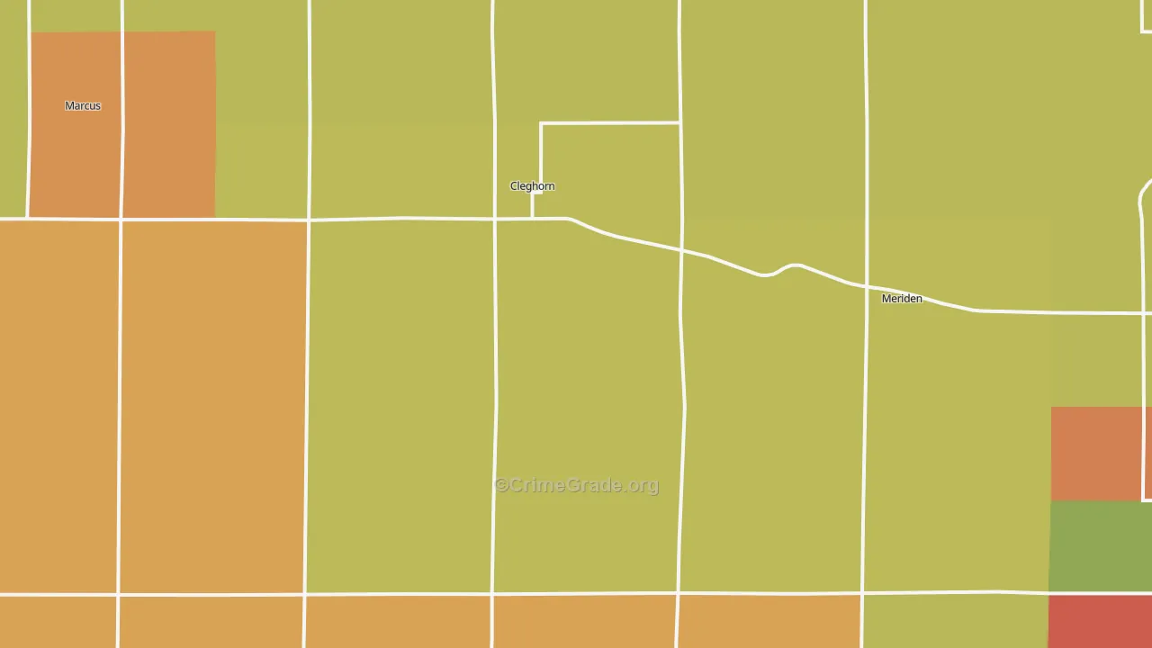 Cleghorn, IA Map of Vandalism Rates