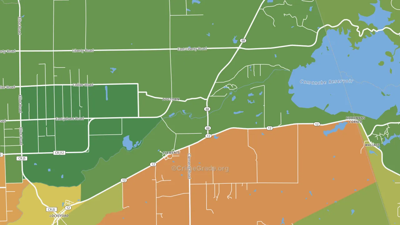 Clements, CA Map of Vandalism Rates