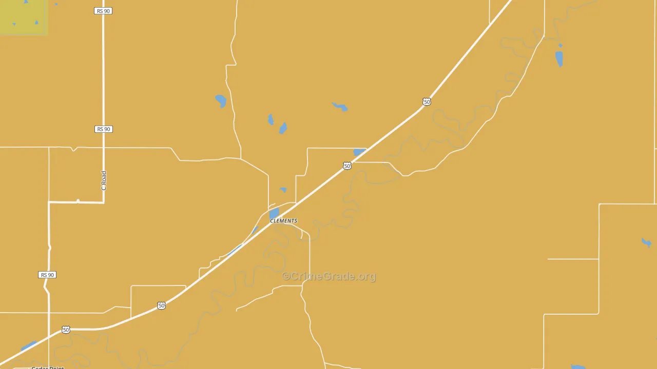 Clements, KS Map of Vandalism Rates