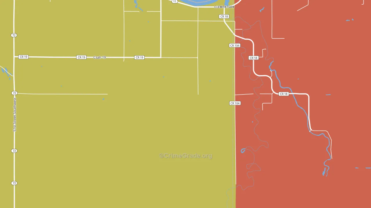 Clementson, MN Map of Vandalism Rates