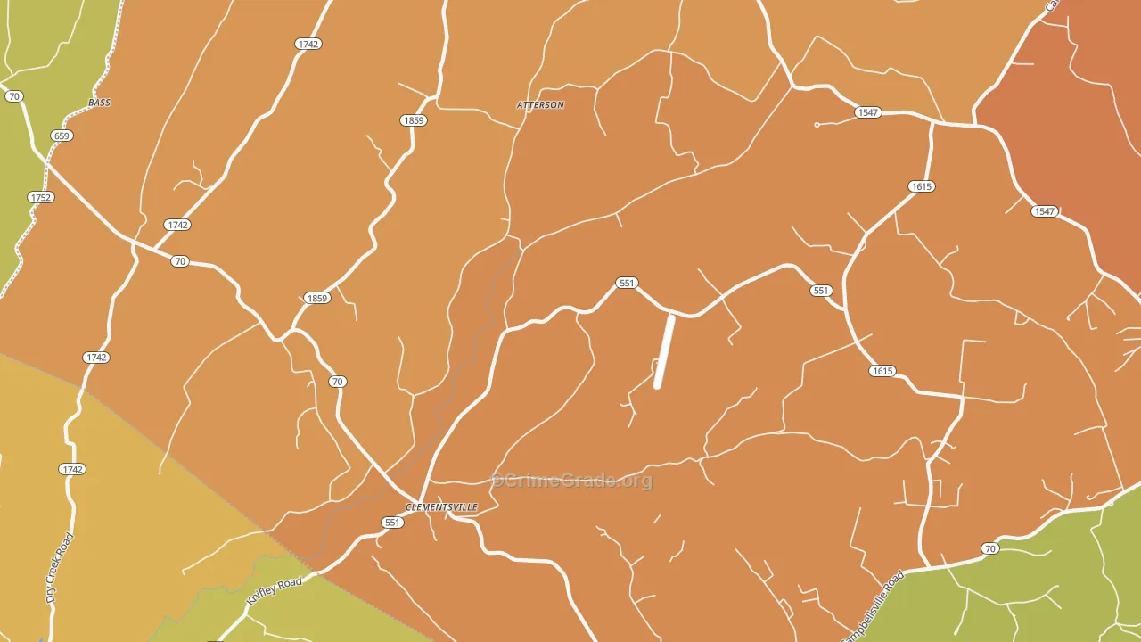 Clementsville, KY Map of Vandalism Rates
