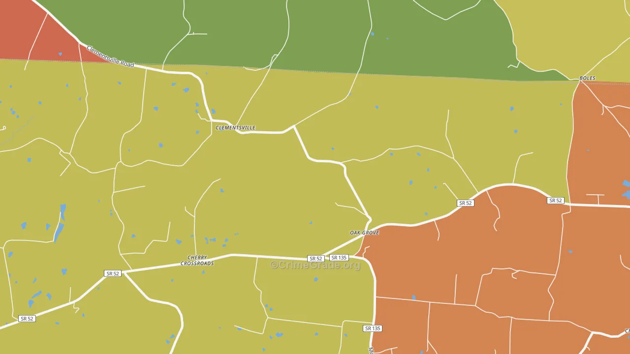 Clementsville, TN Map of Vandalism Rates
