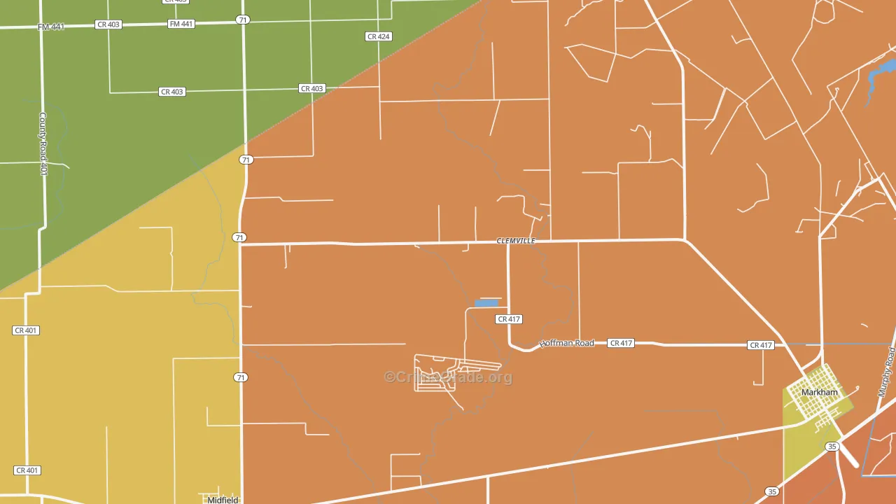 Clemville, TX Map of Vandalism Rates