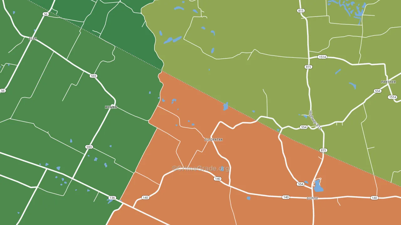 Cleopatra, KY Map of Vandalism Rates