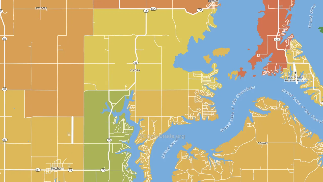 Cleora, OK Map of Vandalism Rates