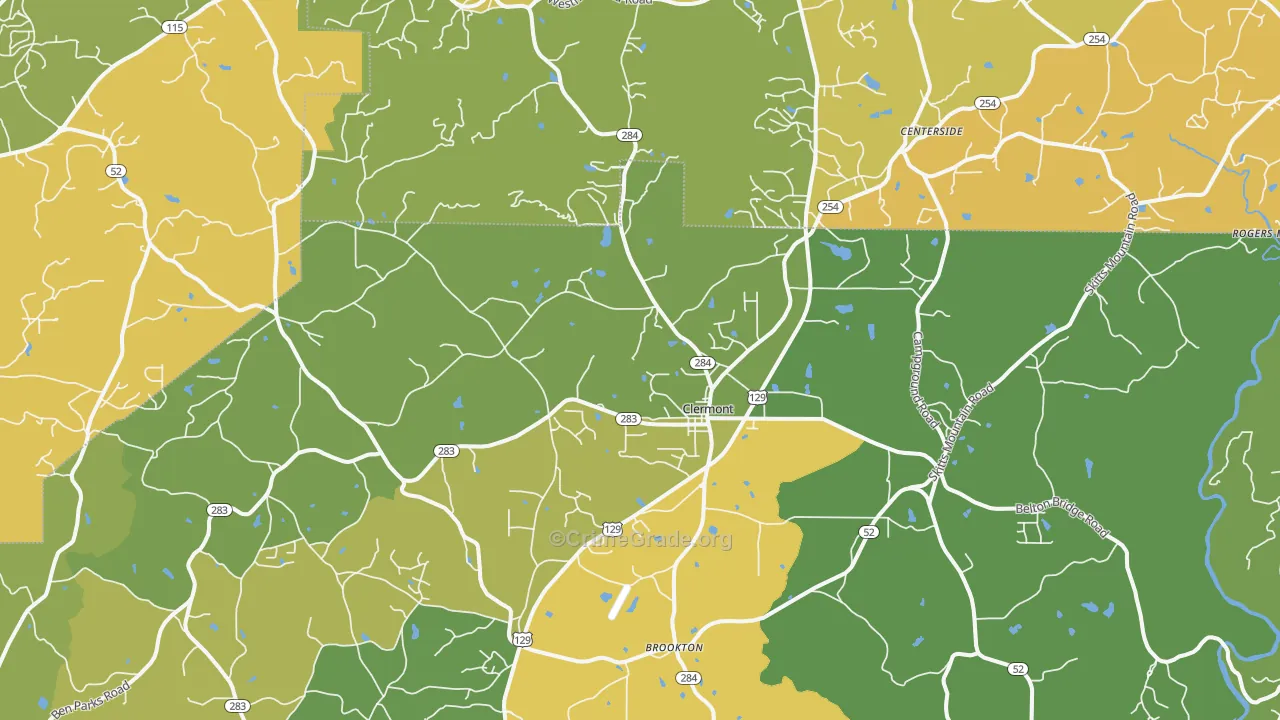 Clermont, GA Map of Vandalism Rates