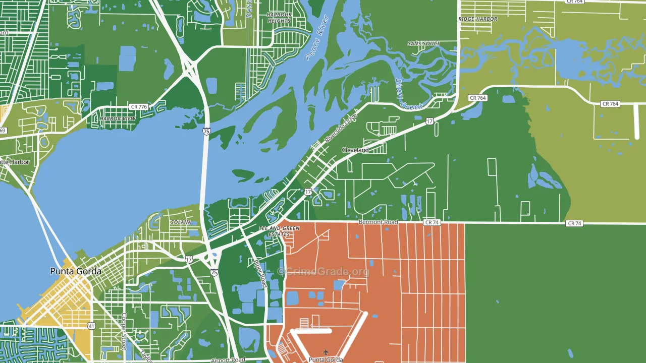 Cleveland, FL Map of Vandalism Rates