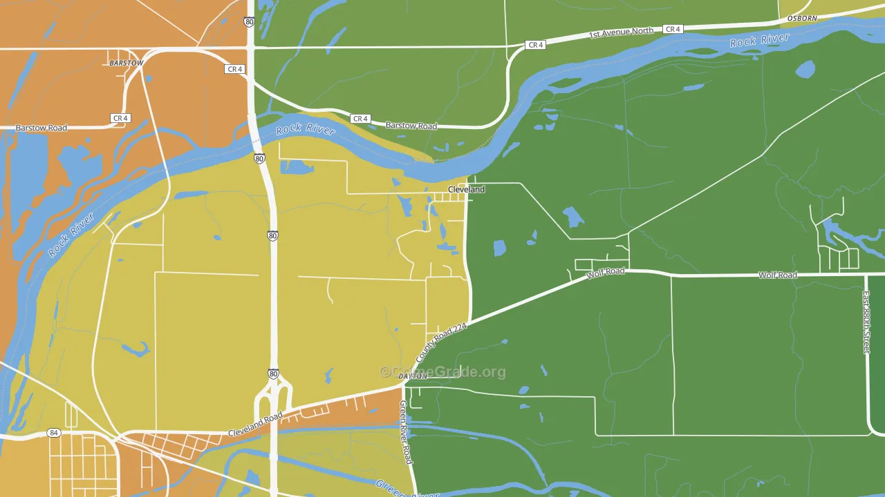 Cleveland, IL Map of Vandalism Rates