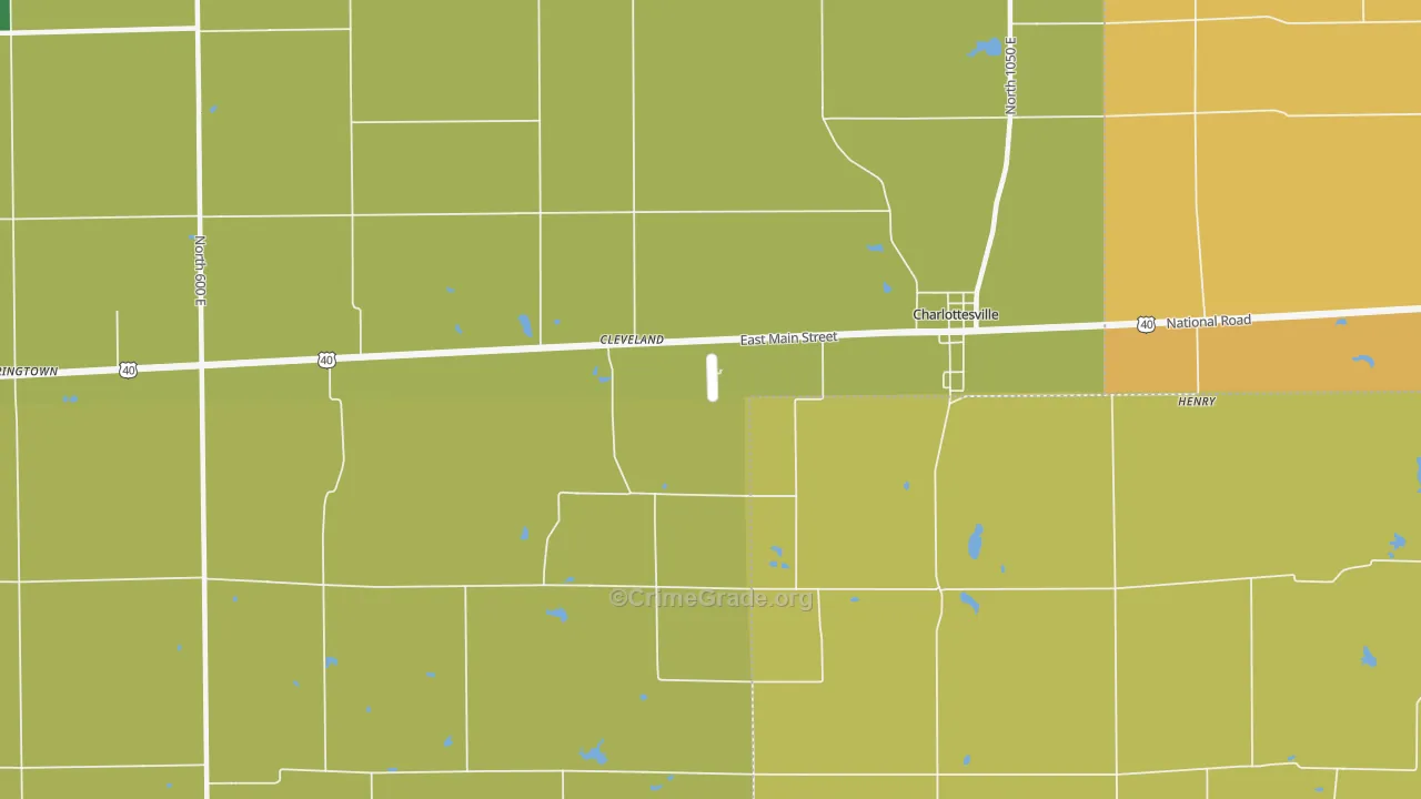Cleveland, IN Map of Vandalism Rates