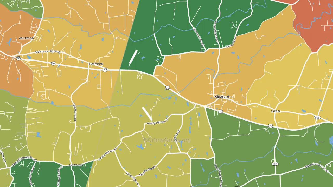 Cleveland, NC Map of Vandalism Rates