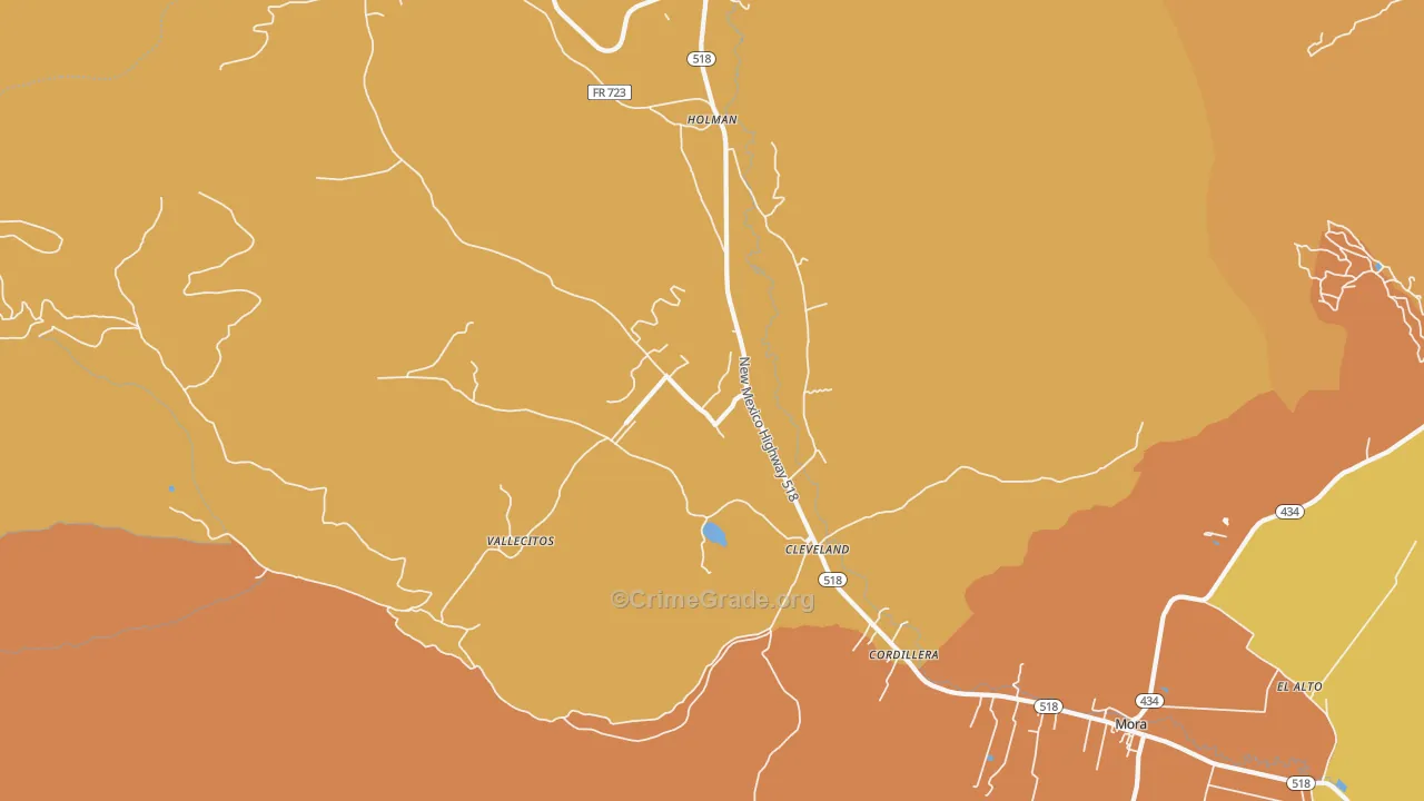 Cleveland, NM Map of Vandalism Rates
