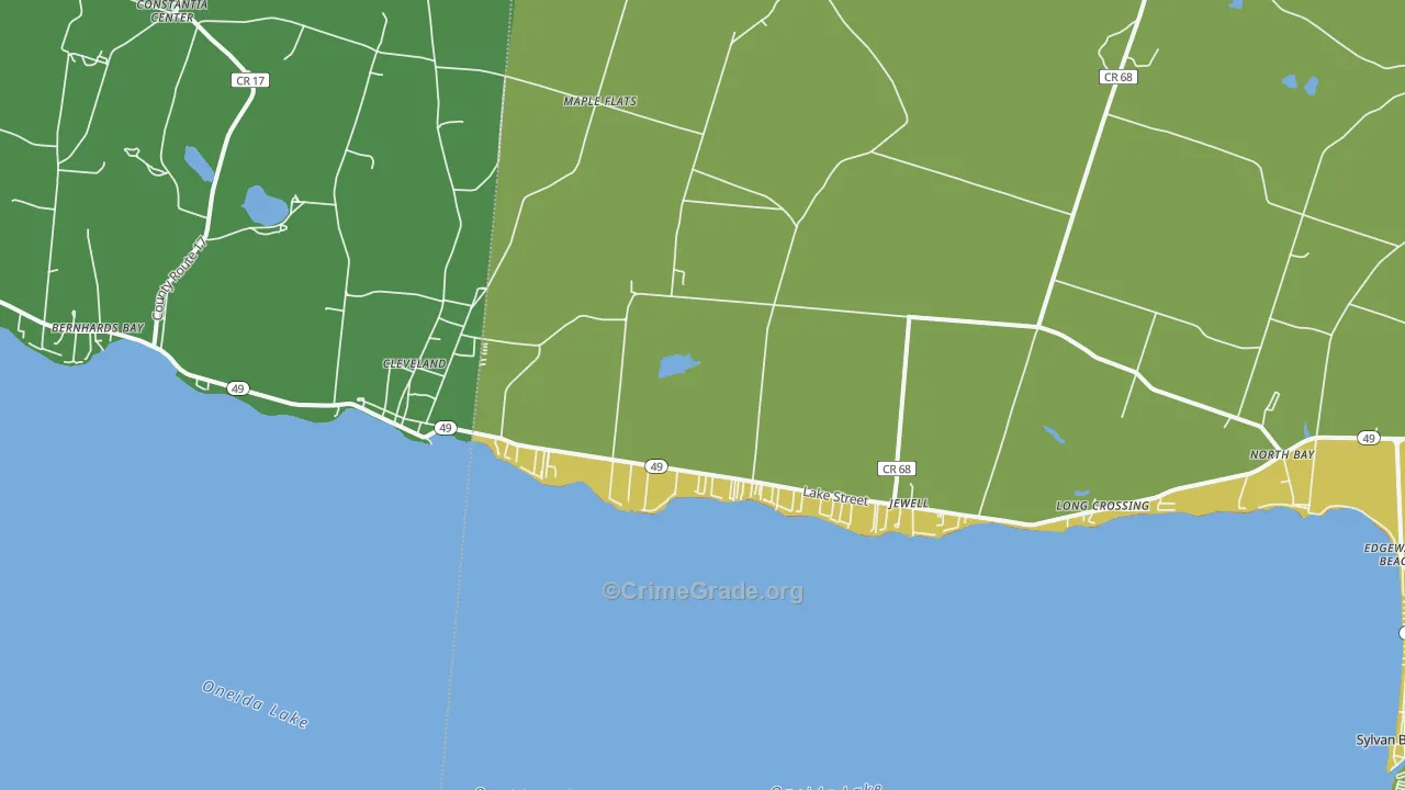 Cleveland, NY Map of Vandalism Rates