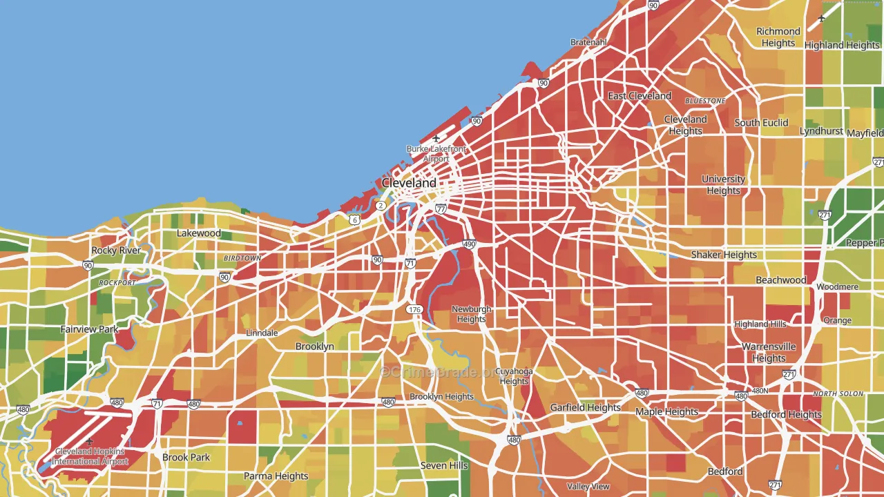 Cleveland, OH Map of Vandalism Rates