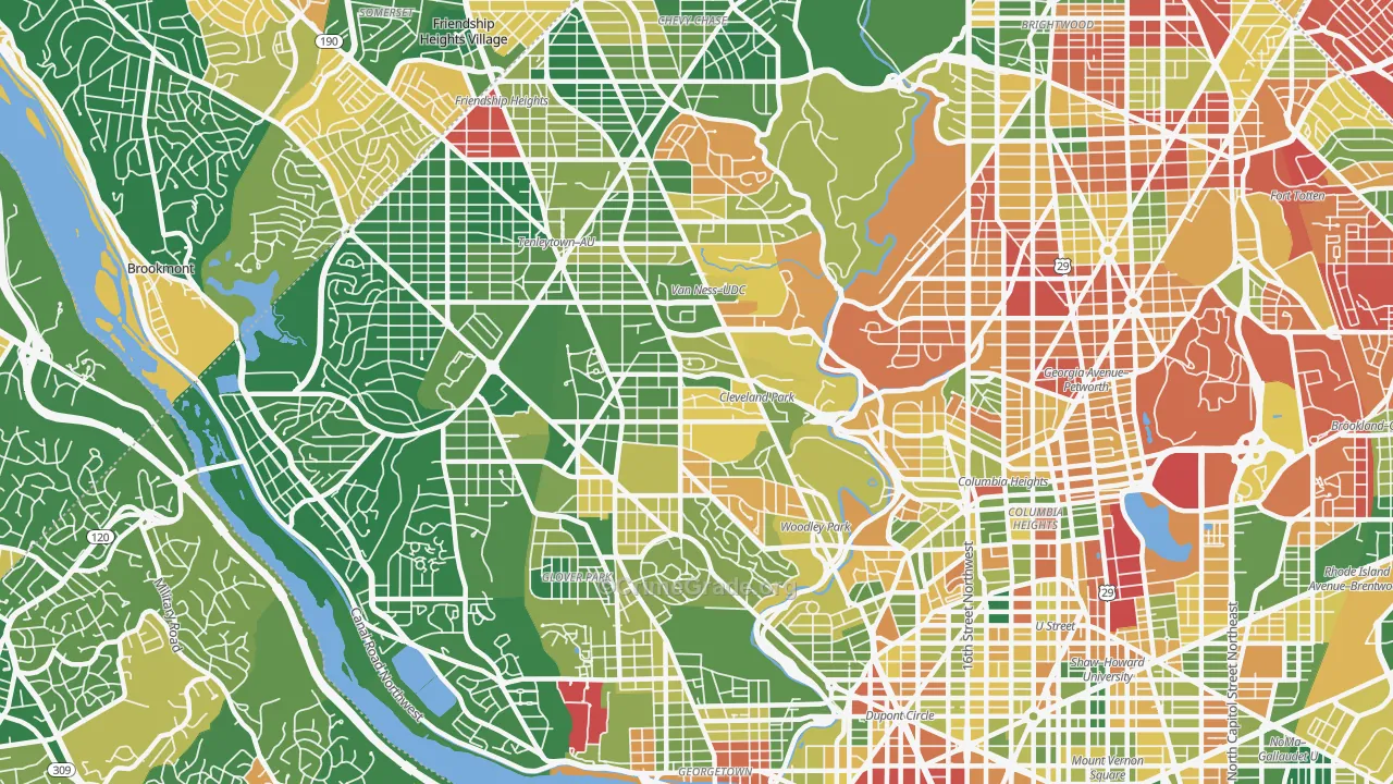 Cleveland Park, Washington, DC Map of Vandalism Rates