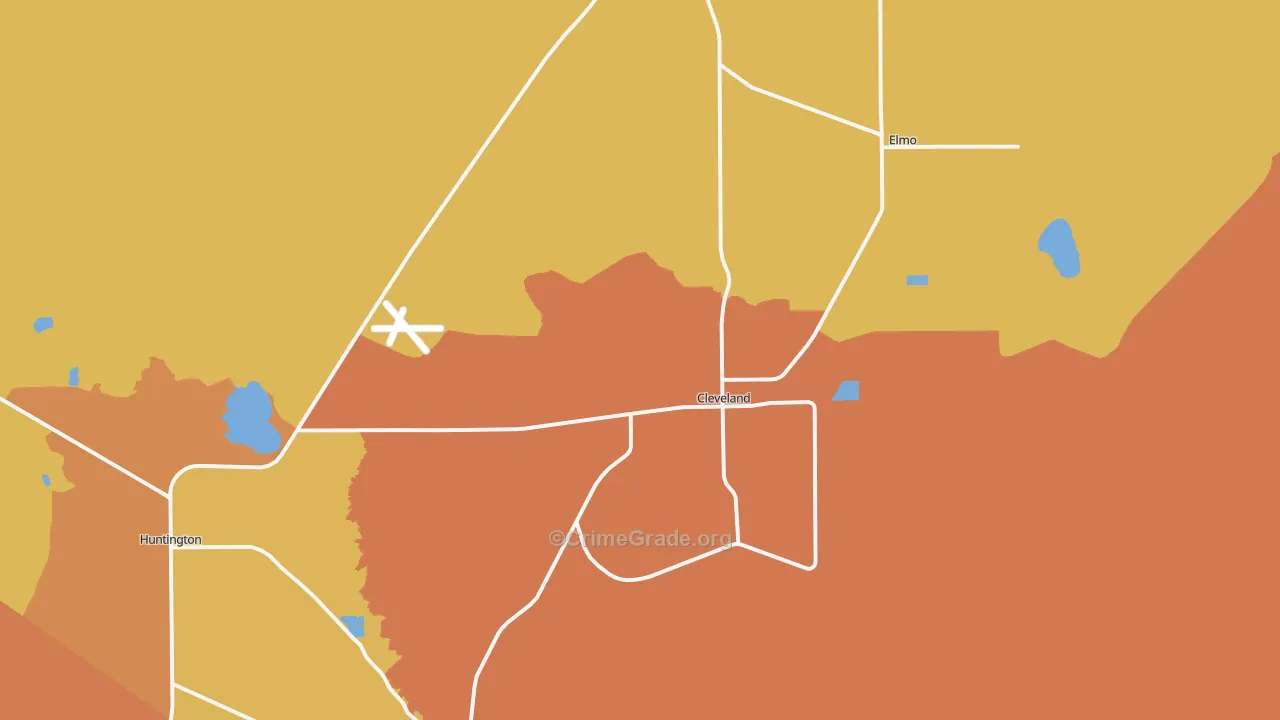 Cleveland, UT Map of Vandalism Rates