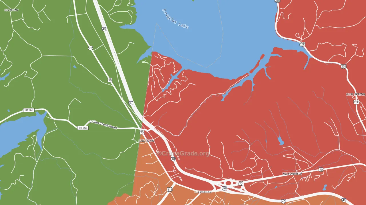 Clevenger, TN Map of Vandalism Rates