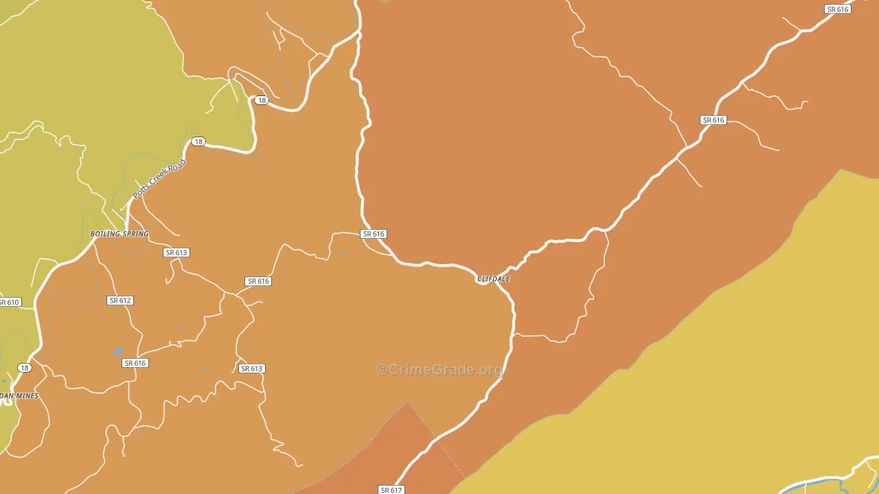 Clifdale, VA Map of Vandalism Rates