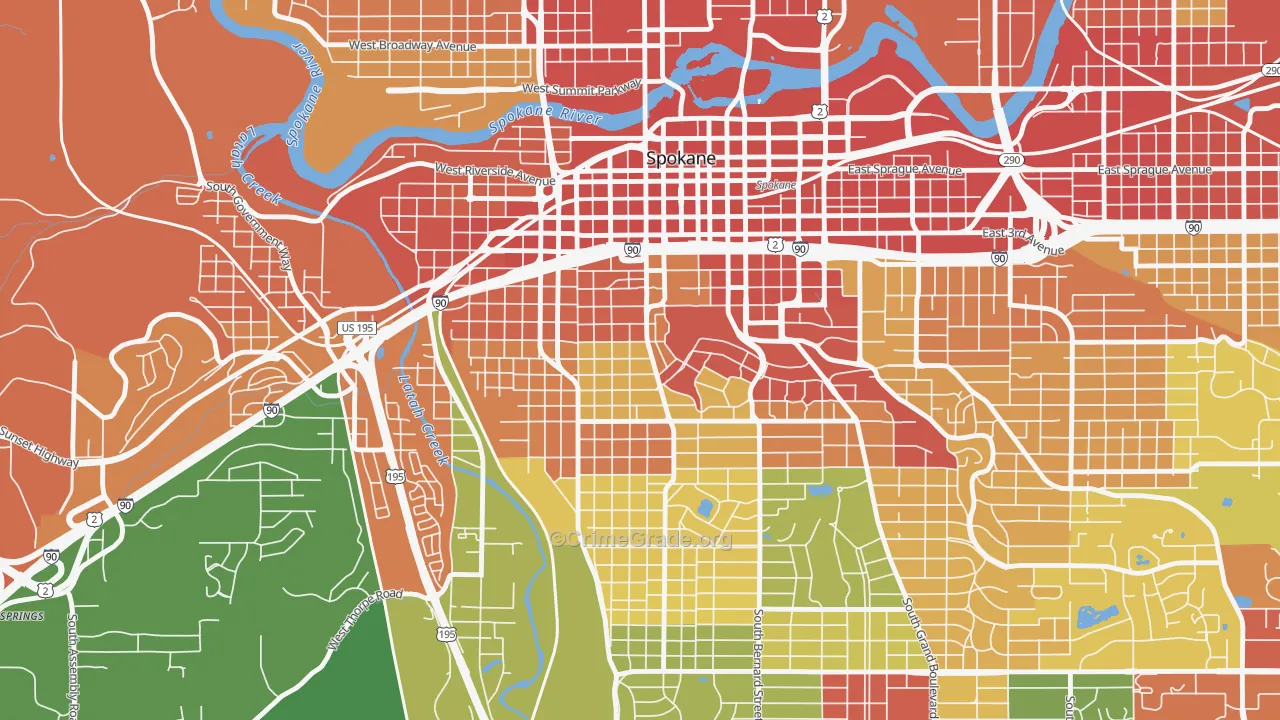 Cliffcannon, Spokane, WA Map of Vandalism Rates