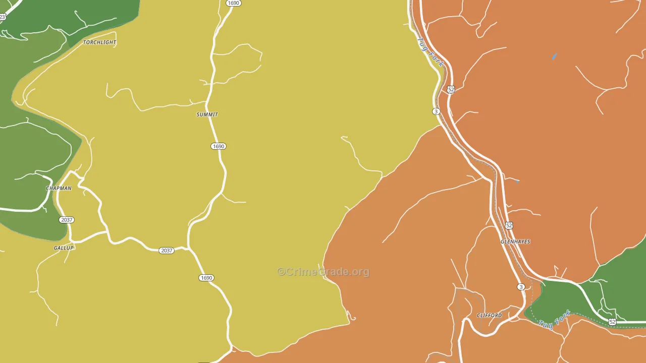 Clifford, KY Map of Vandalism Rates