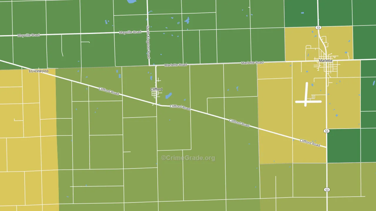 Clifford, MI Map of Vandalism Rates
