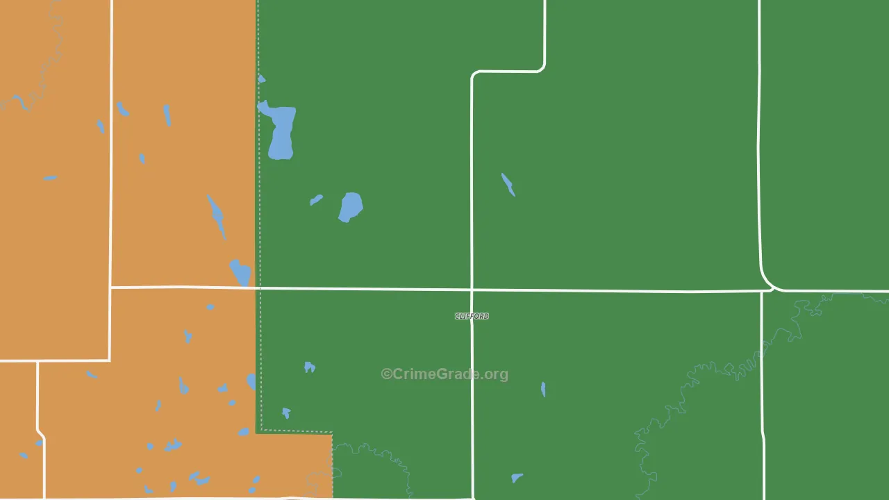 Clifford, ND Map of Vandalism Rates
