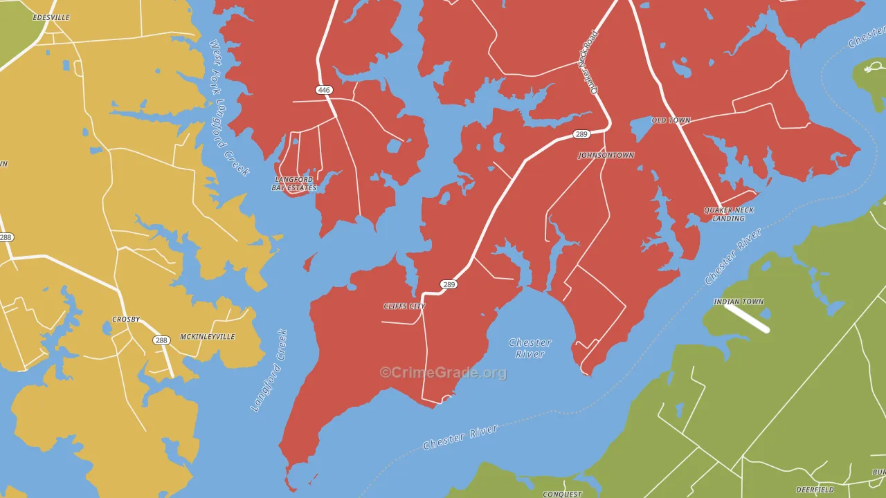 Cliffs City, MD Map of Vandalism Rates
