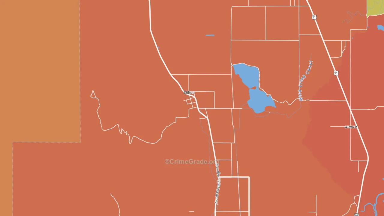 Clifton, ID Map of Vandalism Rates
