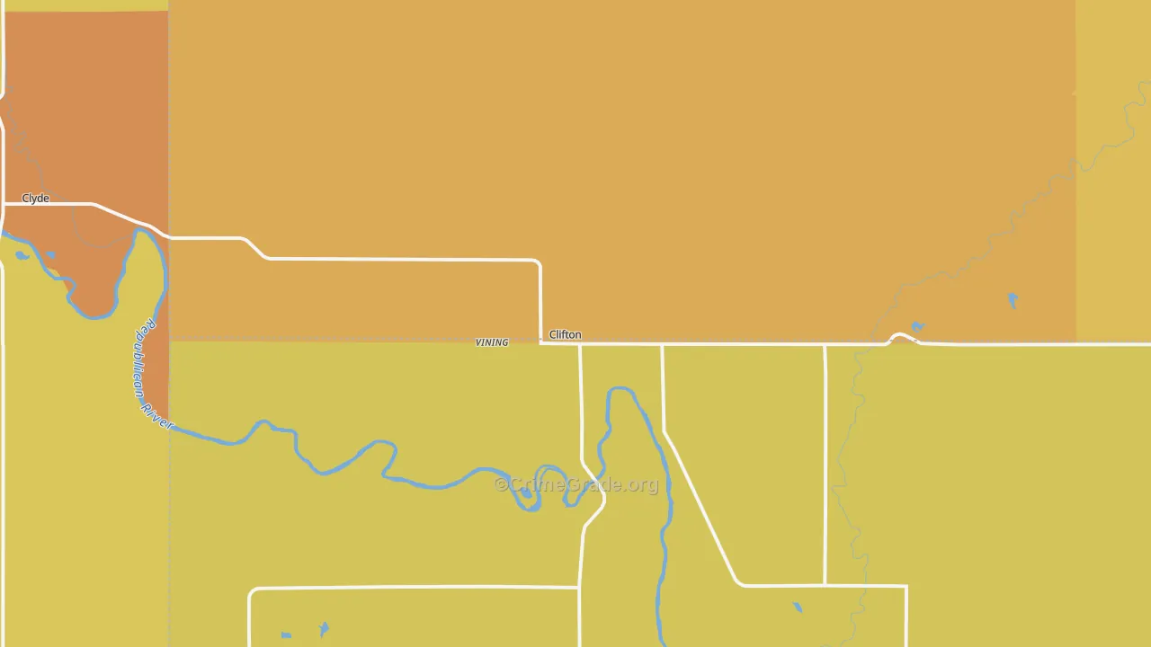Clifton, KS Map of Vandalism Rates