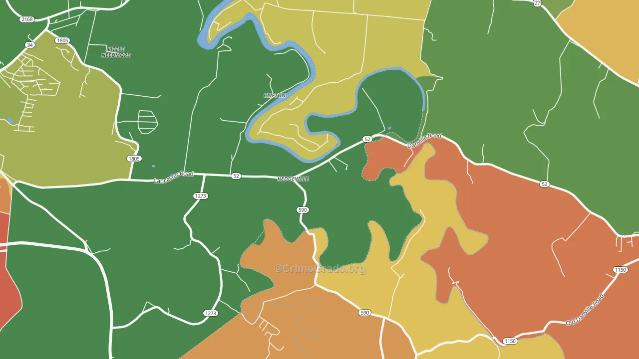 Clifton, KY Map of Vandalism Rates