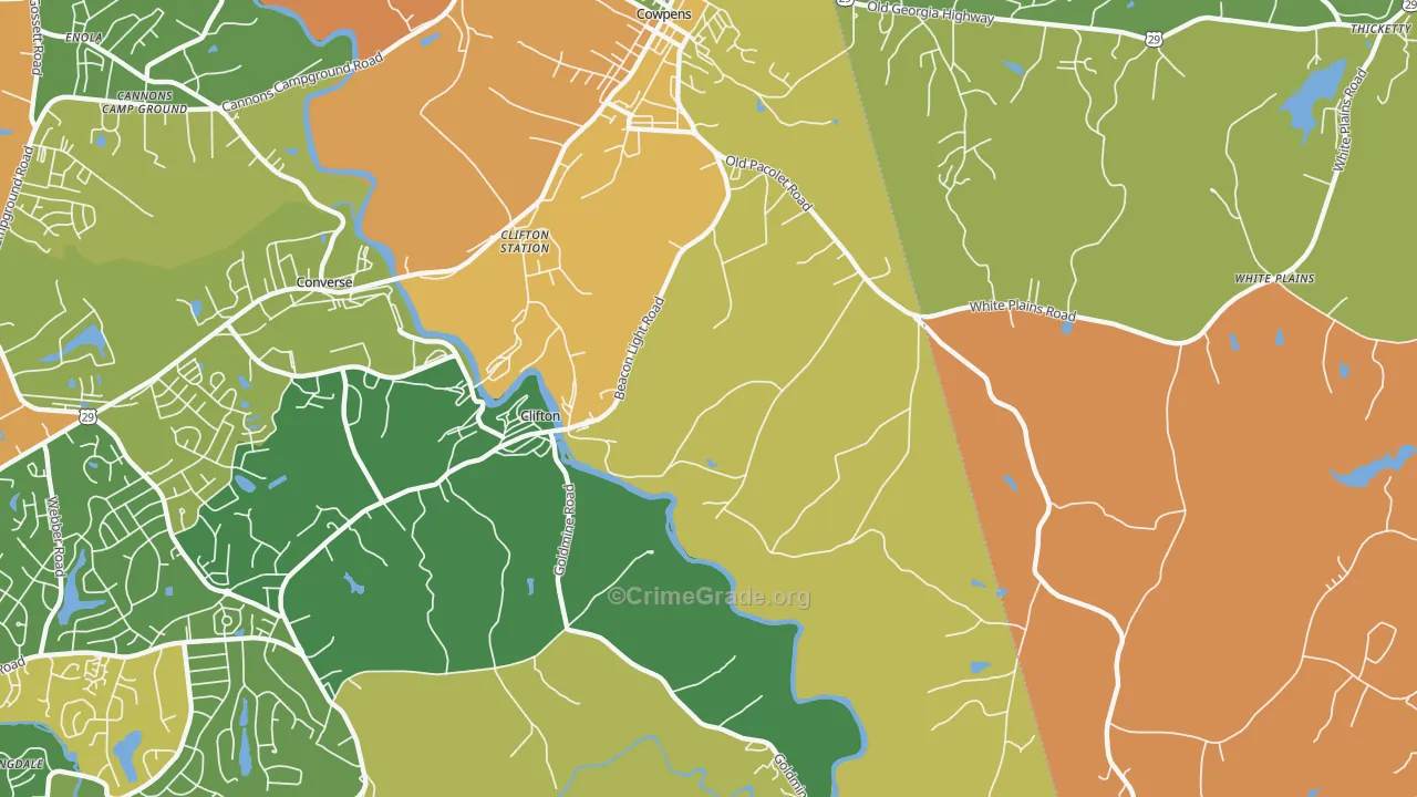 Clifton, SC Map of Vandalism Rates