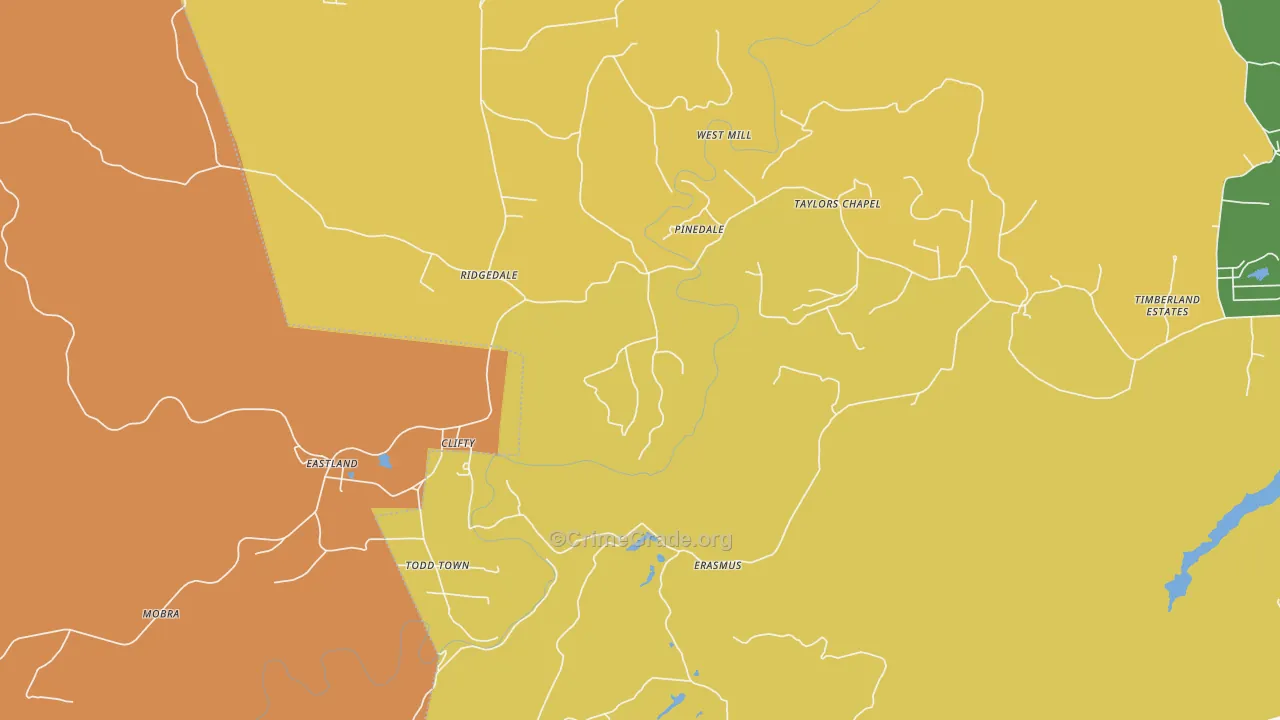 Clifty, TN Map of Vandalism Rates