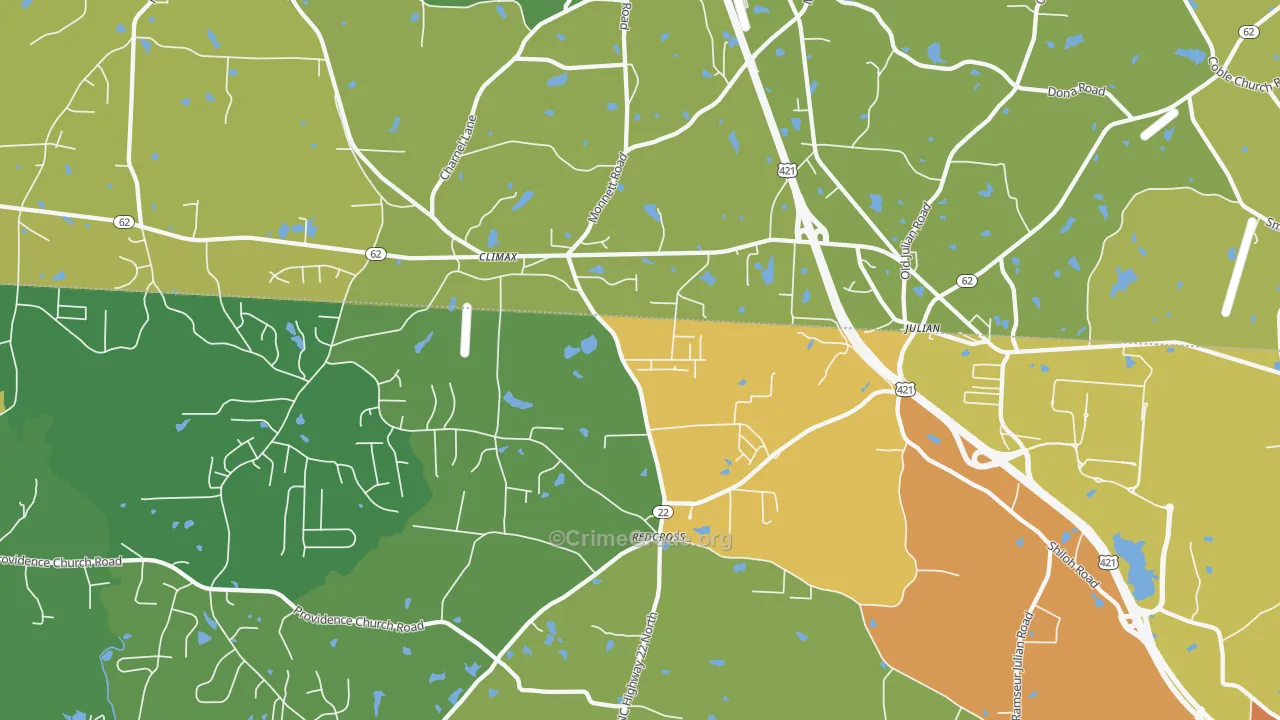 Climax, NC Map of Vandalism Rates