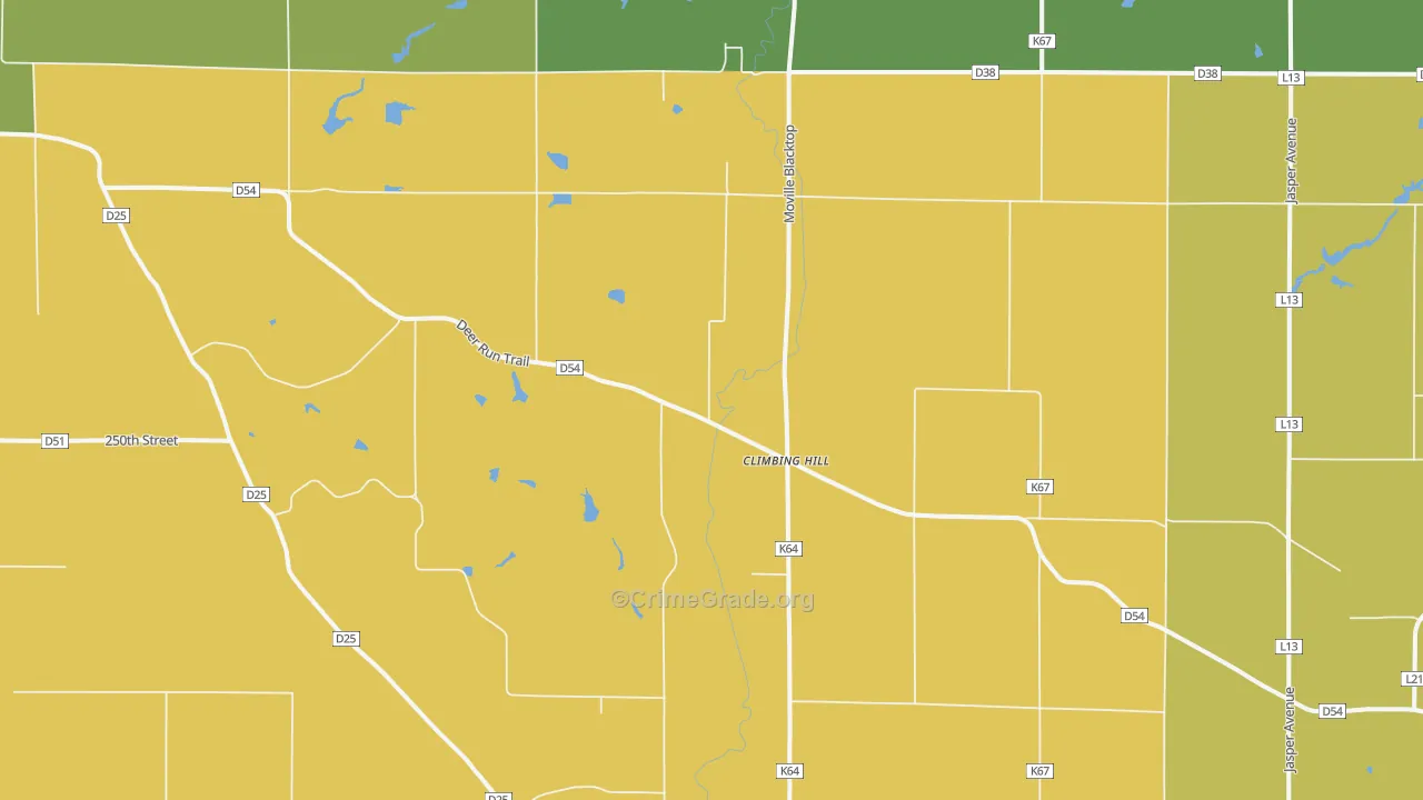 Climbing Hill, IA Map of Vandalism Rates