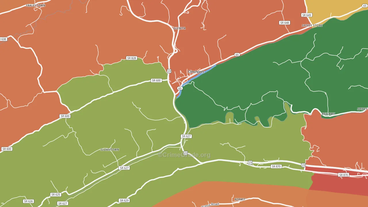Clinchport, VA Map of Vandalism Rates