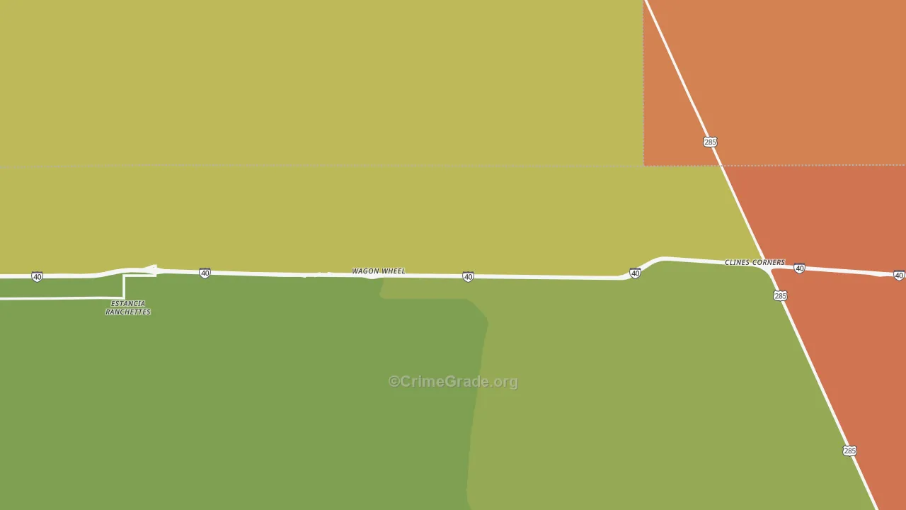 Clines Corners, NM Map of Vandalism Rates
