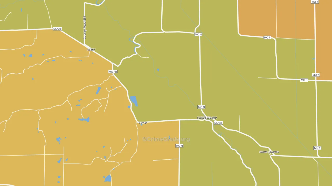 Clines Island, MO Map of Vandalism Rates