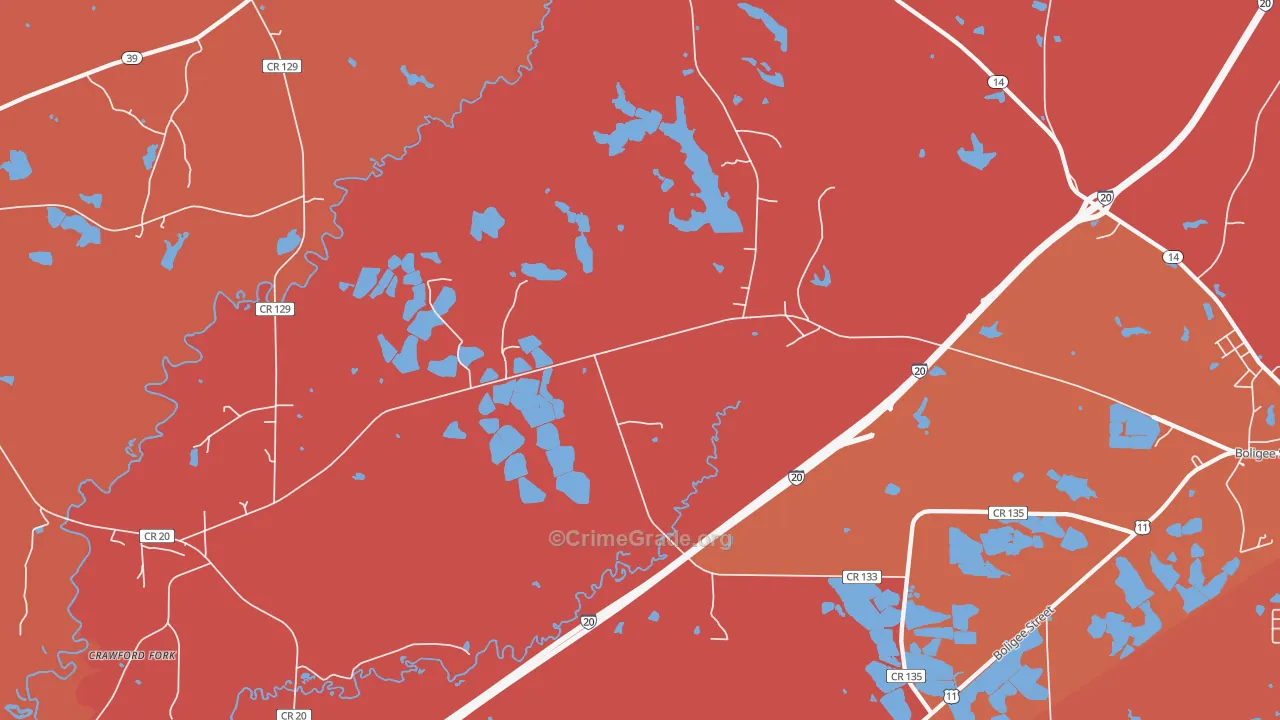 Clinton, AL Map of Vandalism Rates