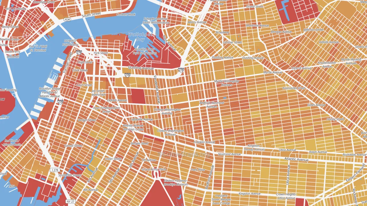 Clinton Hill, Brooklyn, NY Map of Vandalism Rates