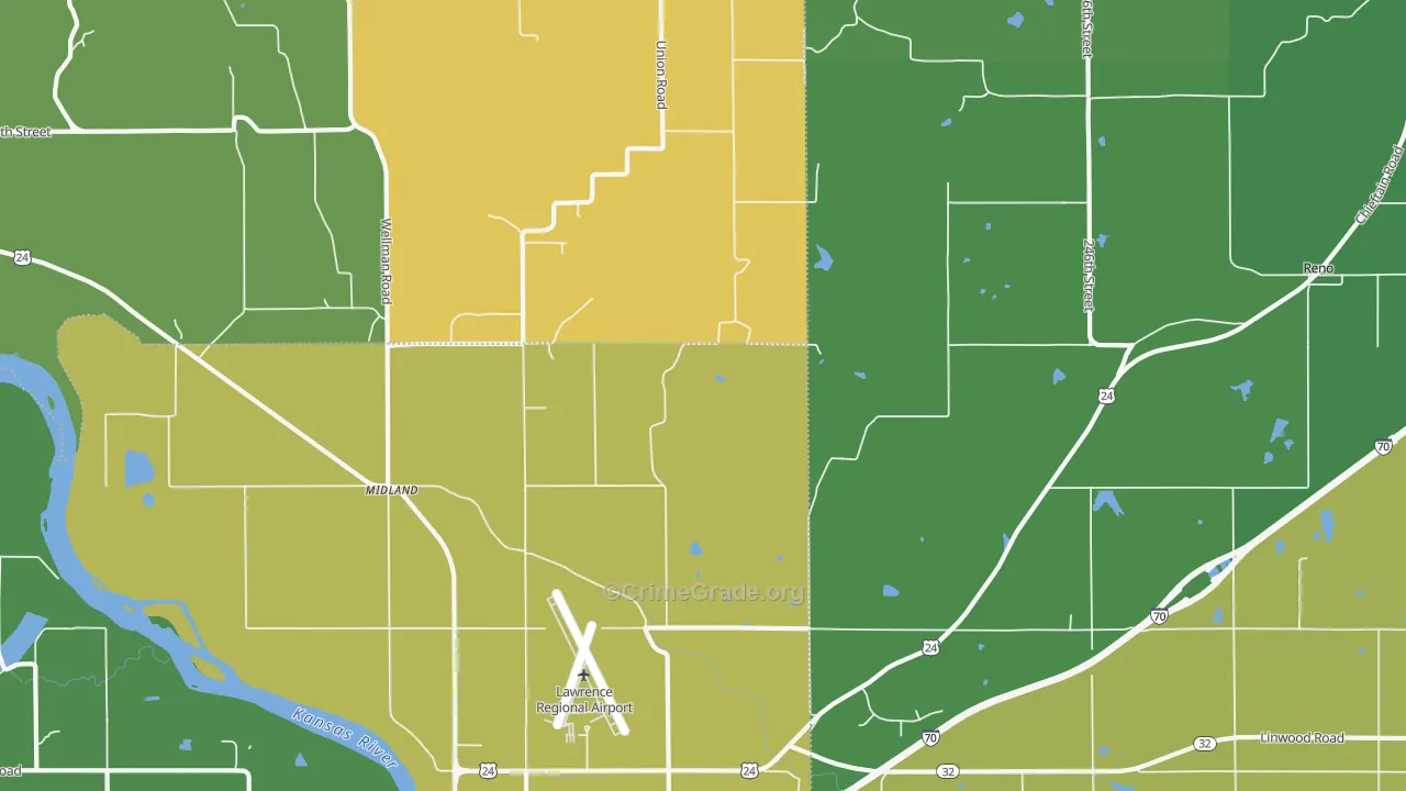 Clinton, KS Map of Vandalism Rates