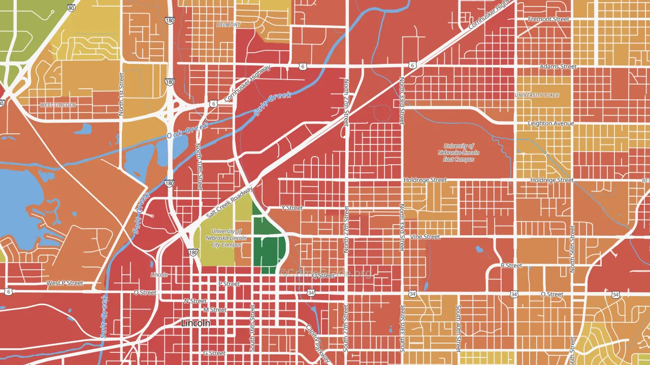 Clinton, Lincoln, NE Map of Vandalism Rates