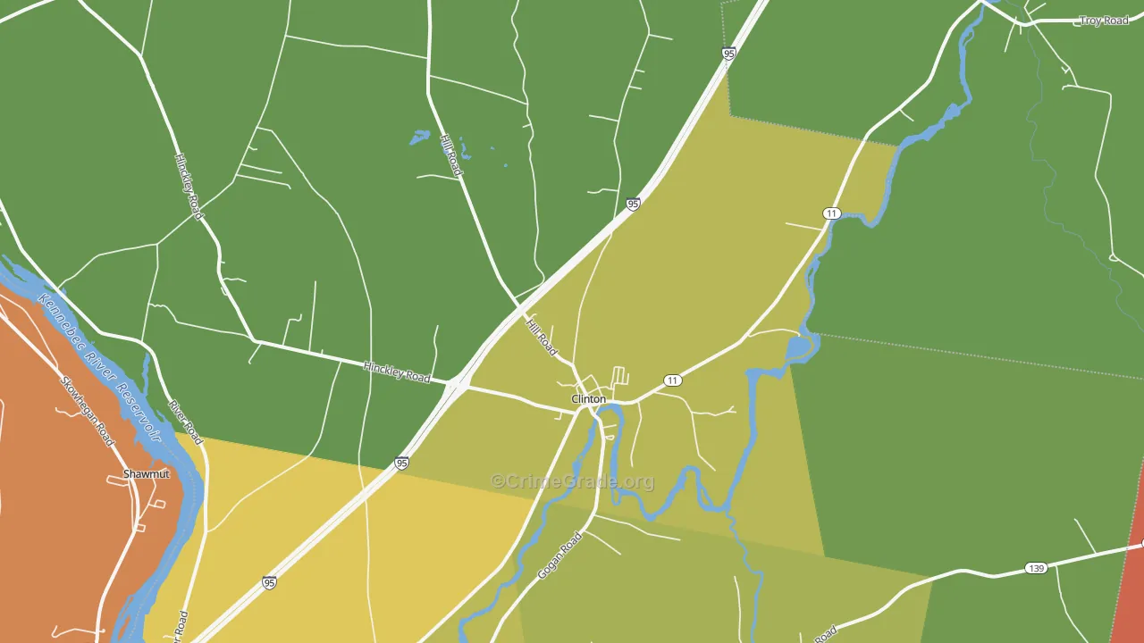 Clinton, ME Map of Vandalism Rates