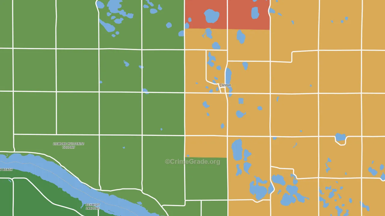 Clinton, MN Map of Vandalism Rates