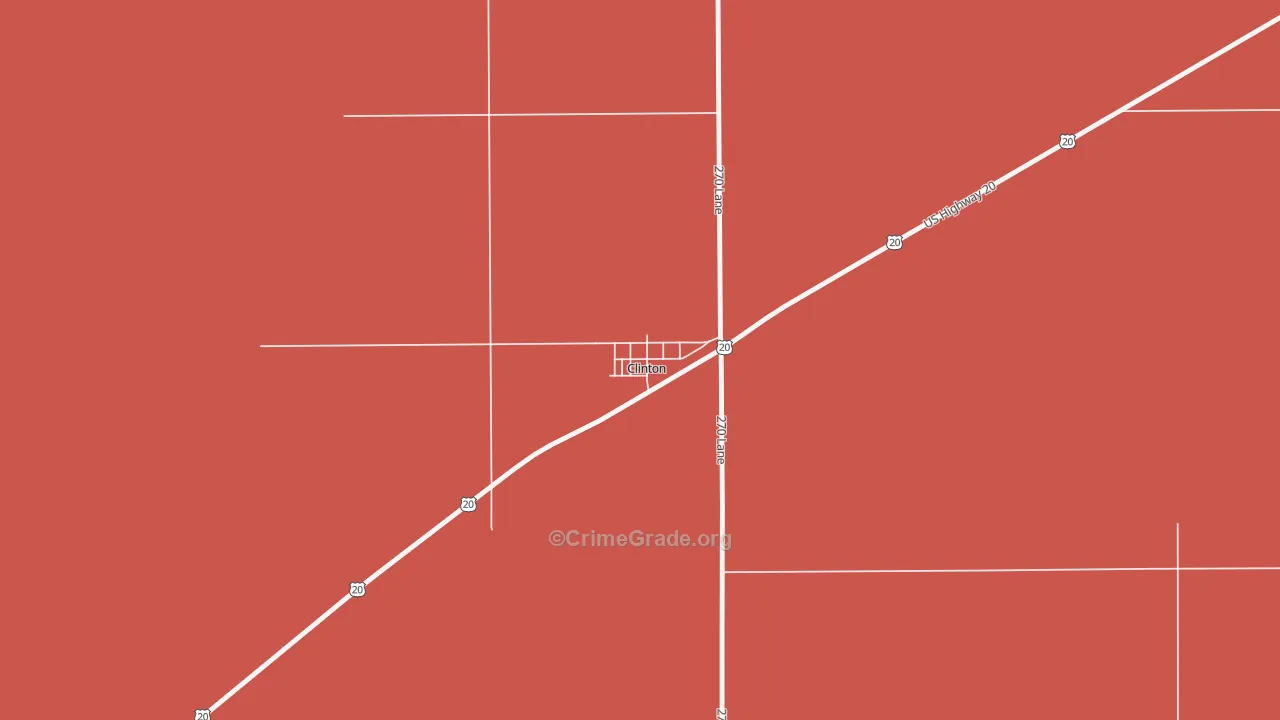 Clinton, NE Map of Vandalism Rates