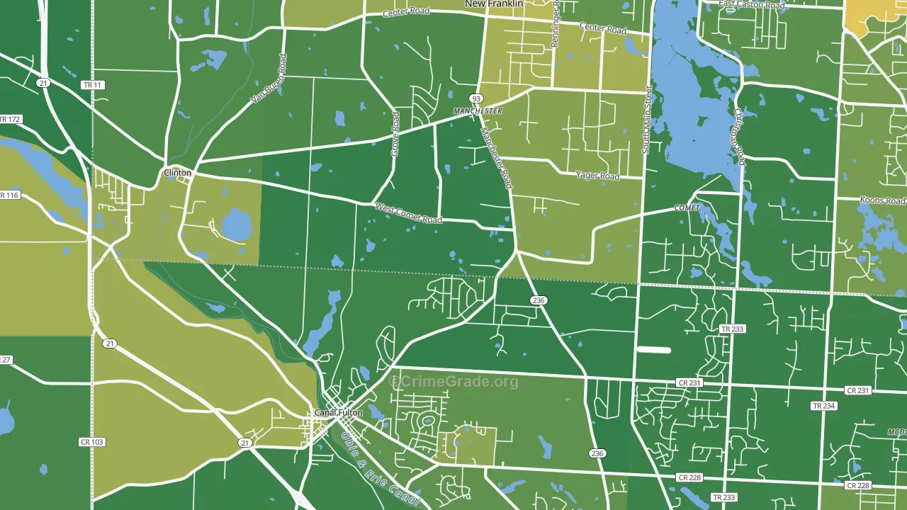 Clinton, OH Map of Vandalism Rates